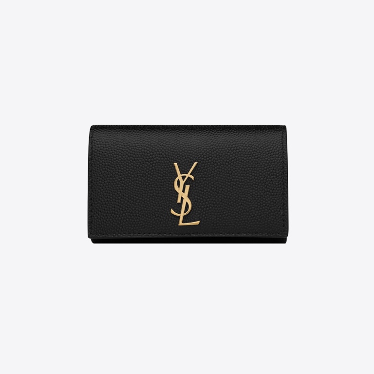 SAINT LAURENT_モノグラム スリム キーケース（グレイン・ド・プードル／エンボスレザー）
